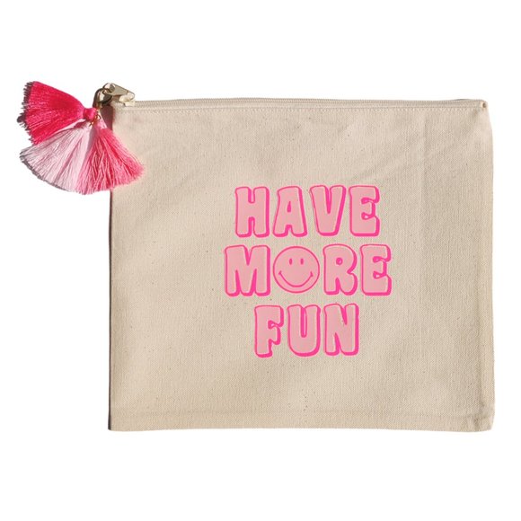 Handbags - Have More Fun Smiley Face Zipper Pouch